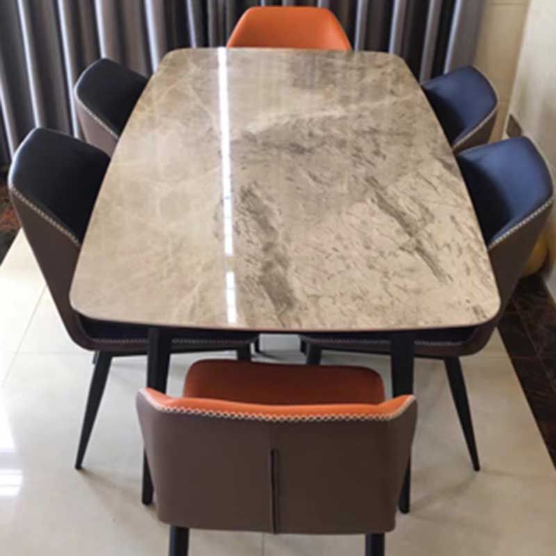 Chaise de salle à manger en cuir de style contemporain, chaise latérale à oreilles pour usage domestique