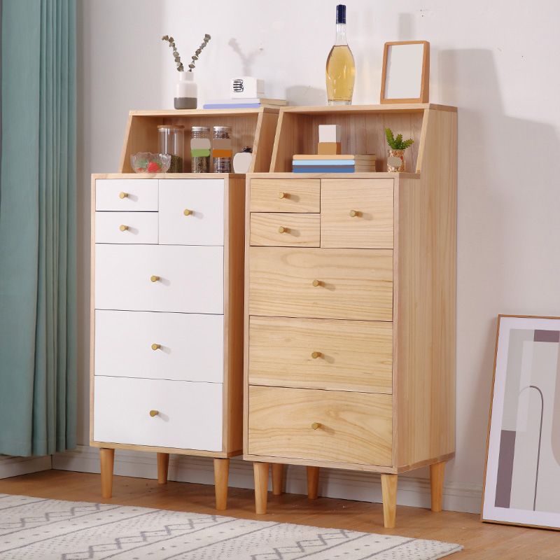 Solid Wood Accent Chest with Straight Legs 15.74" Wide Chest with 6 Drawers
