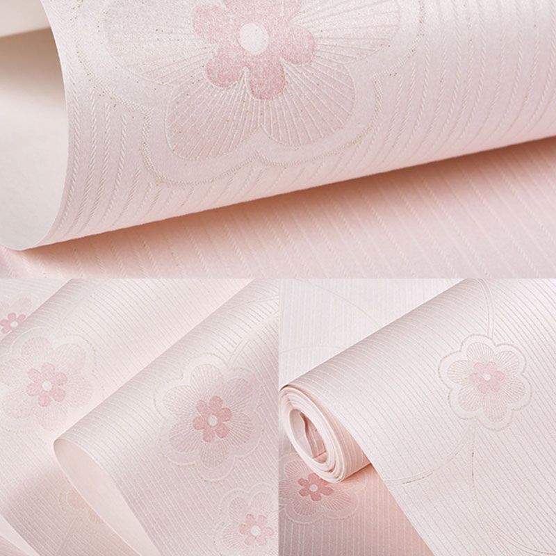 Dense Flower Pattern Wallpaper Roll Non-Pasted Wall Covering, 57.1 sq ft., Natural Color