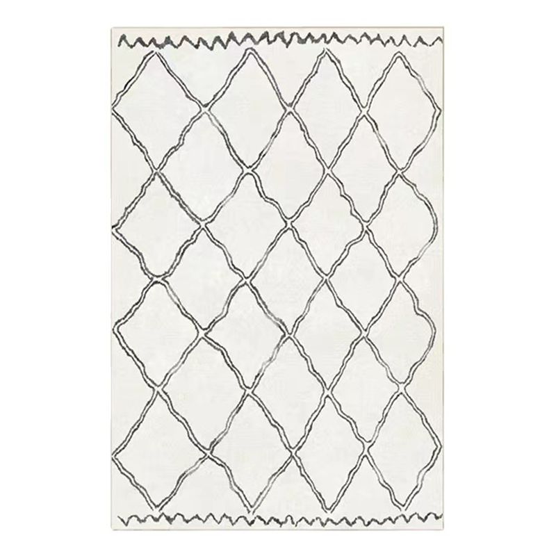 Beige roosterlijn binnen tapijt polyester gebied tapijt kleurbestendig voor woonkamer