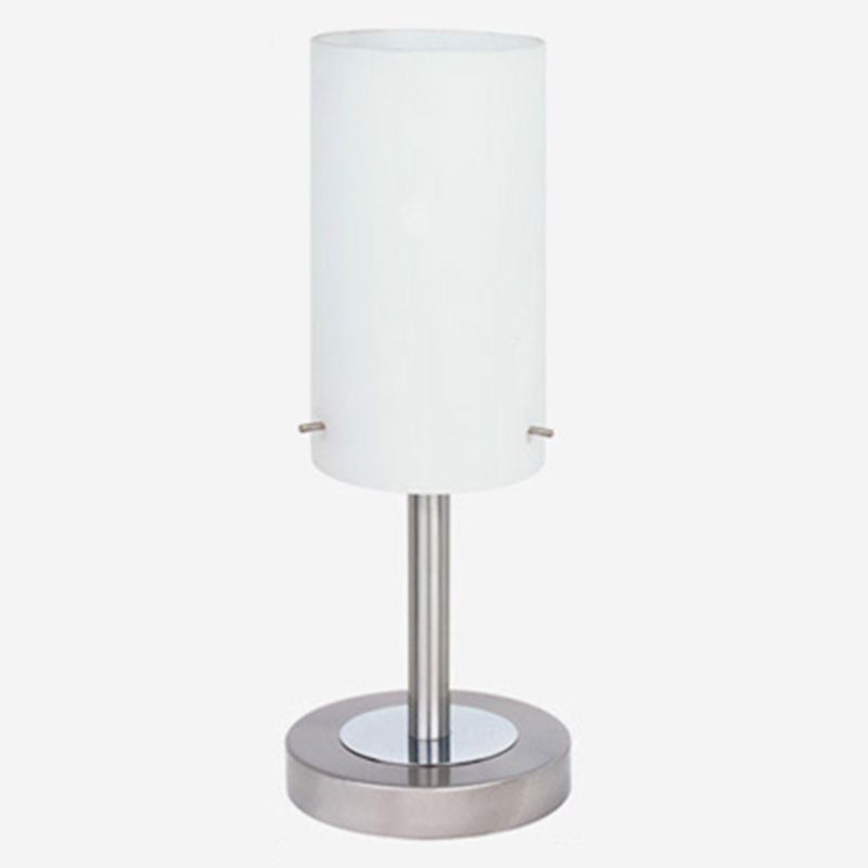 Lampada da tavolo a cilindro ultramoderna e semplice Lampada da comodino in vetro bianco per camera da letto