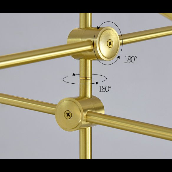 Rotating Linear Metal Island Light Fixture Minimalist Titanium Gold Pendant Light with Ball Milk Glass Shade