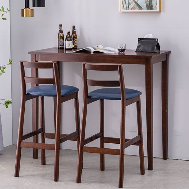 Contemporary Rectangle Solid Wood Living Room Bar Dining Table