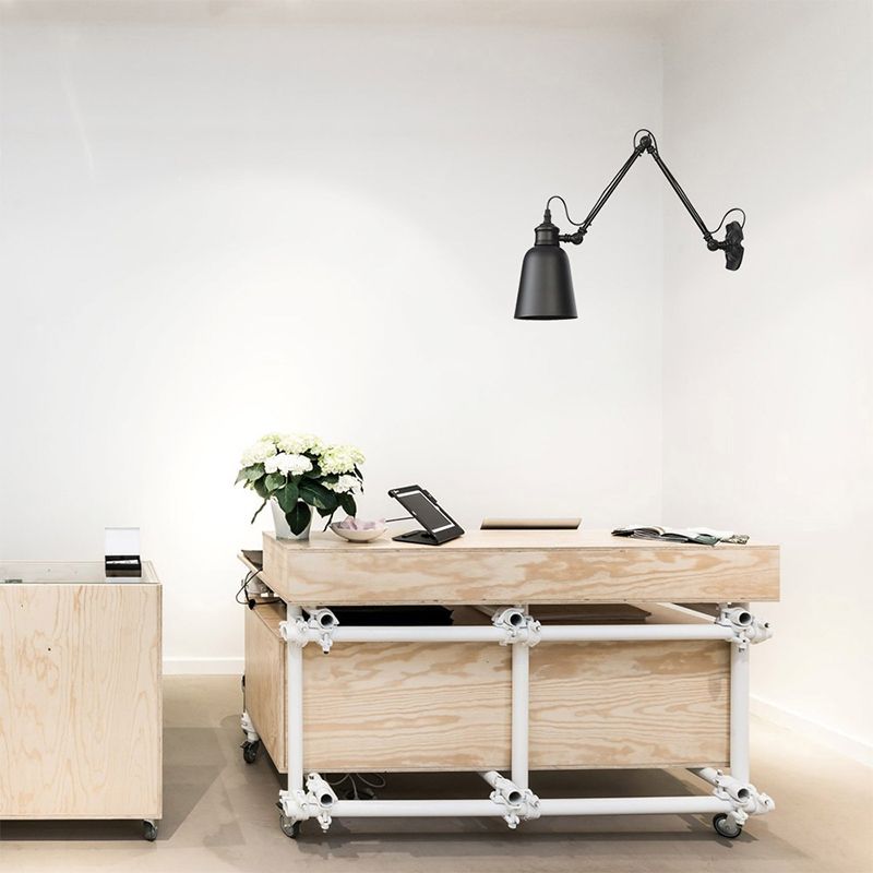 Adjustable Industrial Bell Wall Lights Metal 1-Light Wall Light Fixture