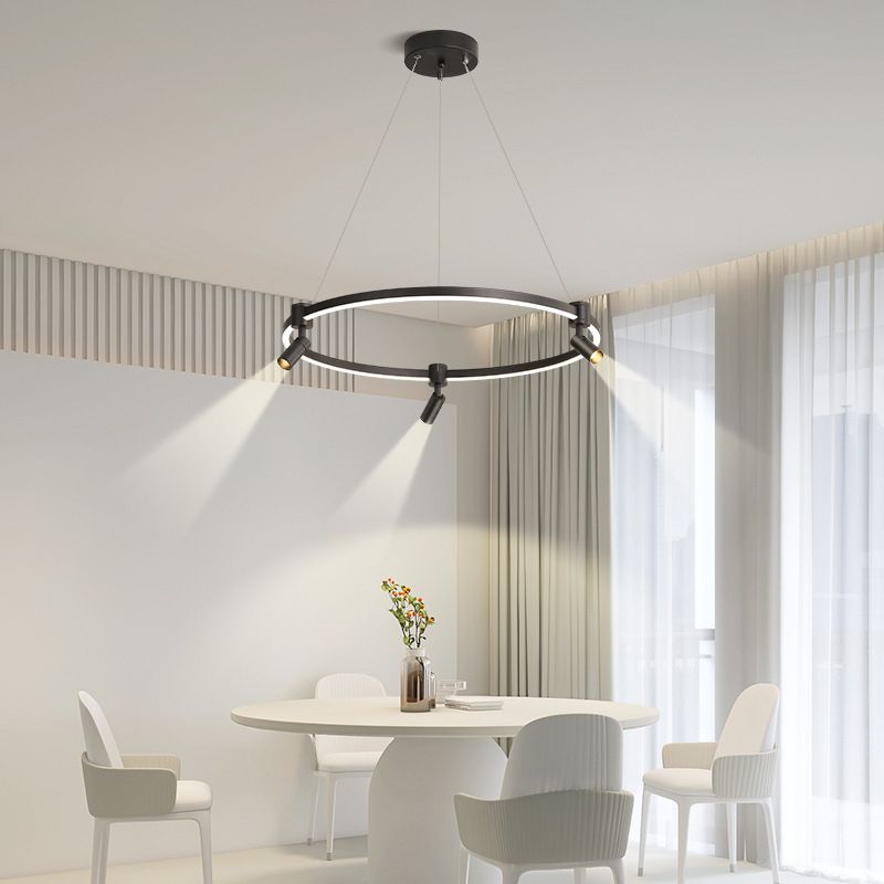 Linear Shape Metal Pendant Light Fixtures Modern Style 4 Light Hanging Light Fixtures