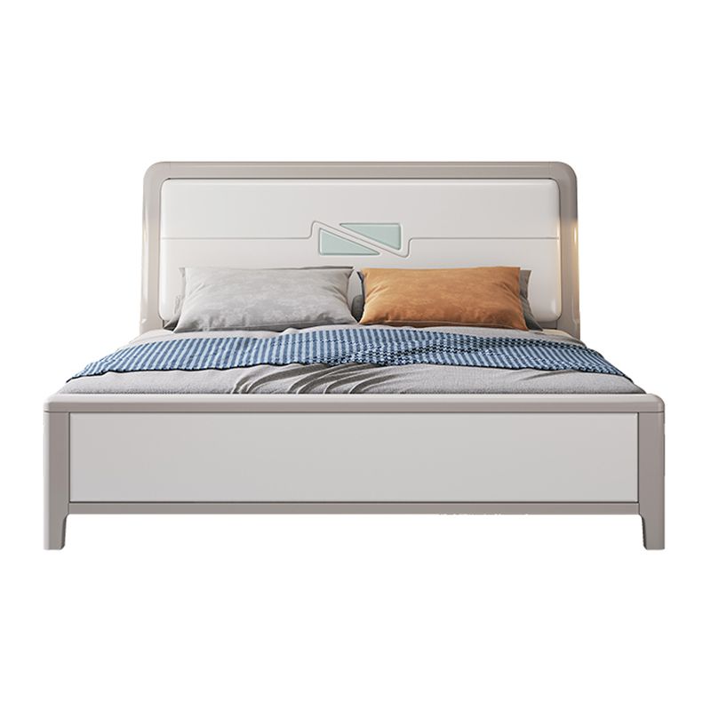 Contemporary Wood Standard Bed with Rectangular Panel Headboard