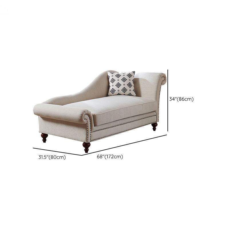 Traditional One Armed Fabric Accent Chair Rolled Arms Chaise