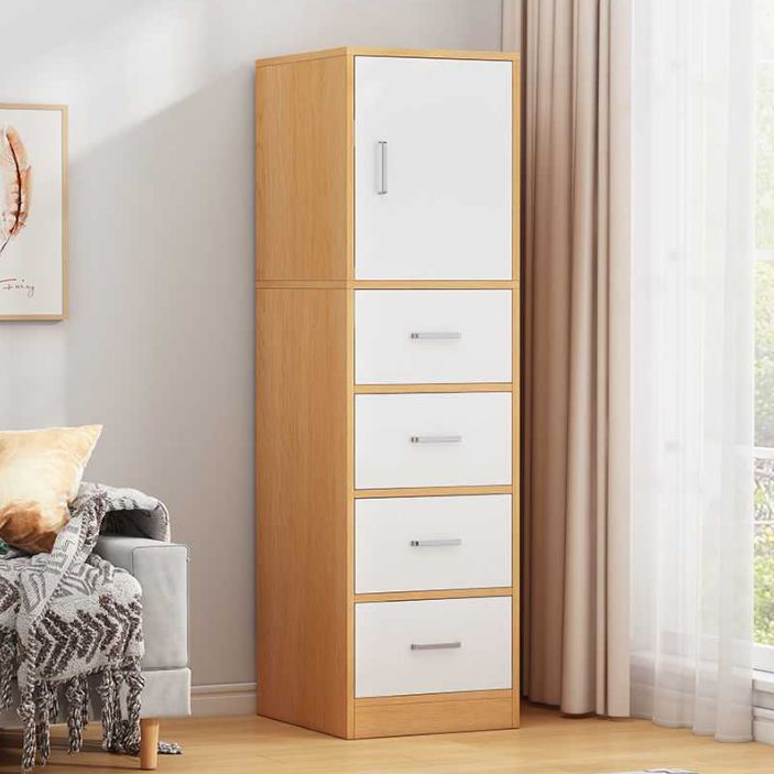 4 Drawers Wood Side Cabinet Contemporary 1 - Door Accent Chest