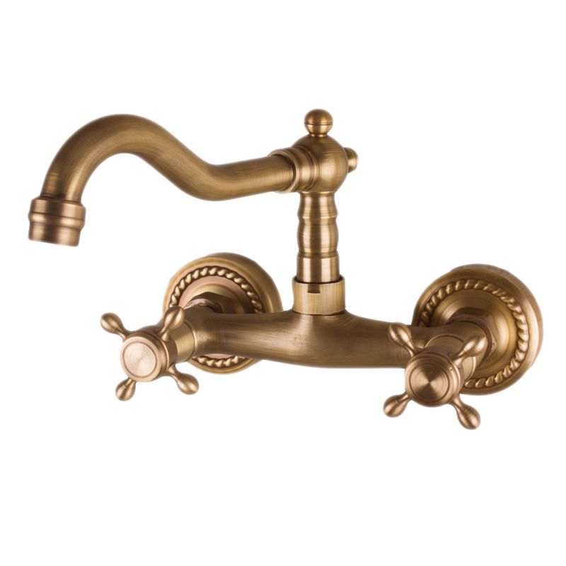 Brass Wide Spread Bathroom Faucet Industrial Lever Lavatory Faucet