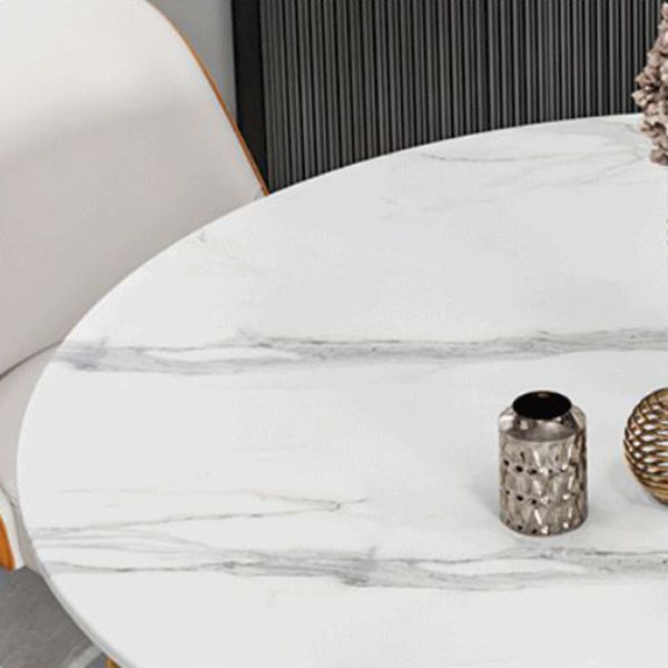 Glam Sintered Stone Dining Set Round 1/2/5/7 Pieces Dining Set