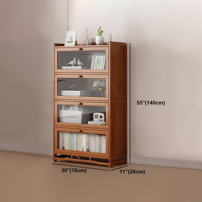 Engineered Wood Barrister Bookcase Contemporary Closed Back Bookshelf with Doors