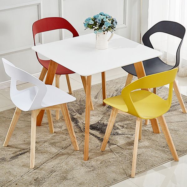 Ensemble de chaises de salle à manger en plastique, chaise d'appoint pour la maison scandinave, intérieur, dossier ouvert