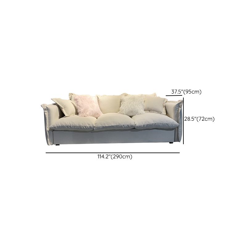 Contemporary Tuxedo Arm Standard Sofa Fabric Cushions Seating