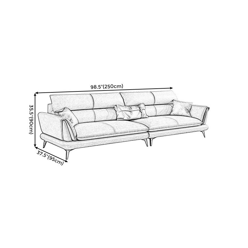 Slipcovered Stationary Stain Resistant Storage Square Arm Gray Sofa