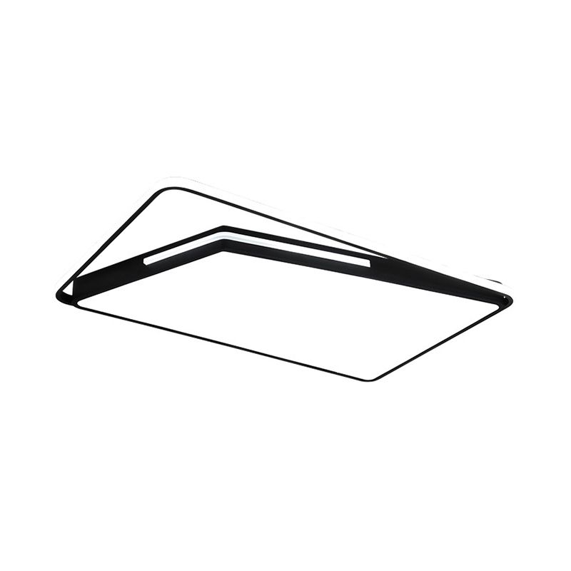 eigentijds rechthoekig plafondgemonteerd licht metaal woonkamer zwart/wit led-inbouwlamp, warm/wit/3 kleuren licht
