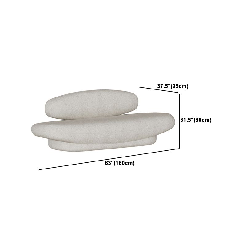 Wool Modern Style Curved Sofa Statement Armless Sofa in Beige