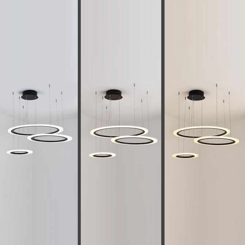 Modern Ring Chandelier Light Fixtures LED Hanging Chandelier for Restaurant