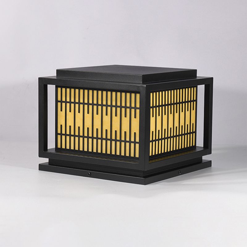 Square Shape Pillar Lamp Modern Outdoor Waterproof Light for Courtyard