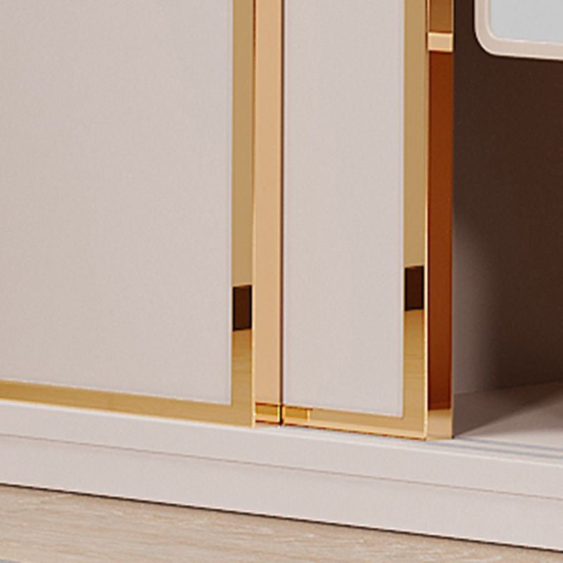 Modern Sliding Door Storage Cabinet Wooden Wardrobe Cabinet with Garment Rod