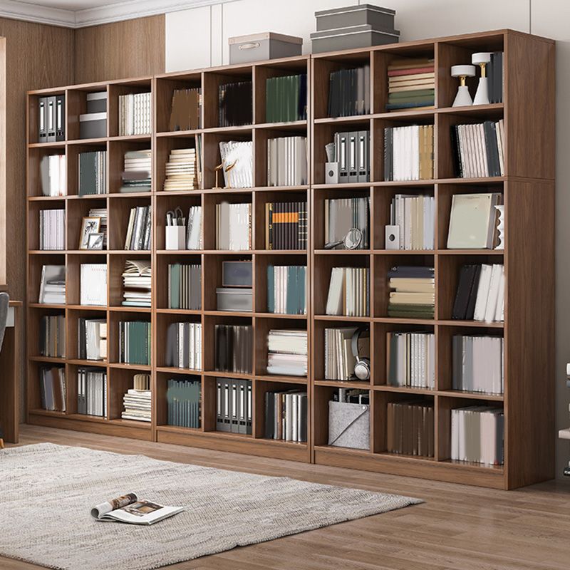 Closed Back Scandinavian Bookcase Engineered Wood Standard Bookshelf