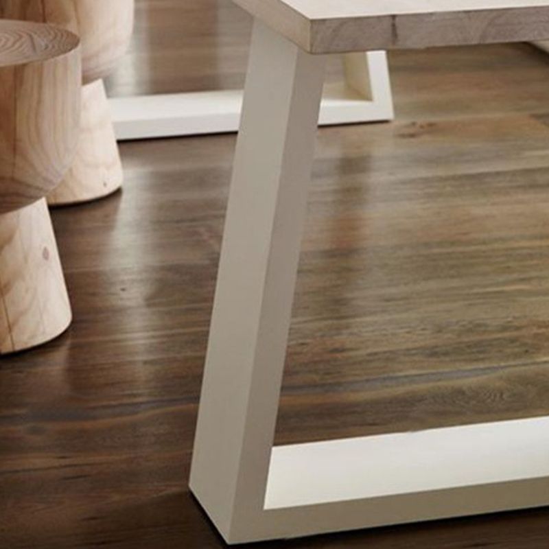 Mesa de comedor rectangular de estilo lujoso, mesa fija de madera maciza para restaurante