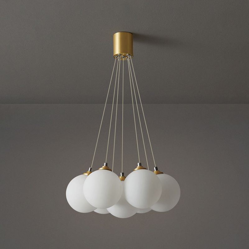 Luz de colgante de globo de cobre en la moderna lámpara colgante de vidrio de vidrio de lujo