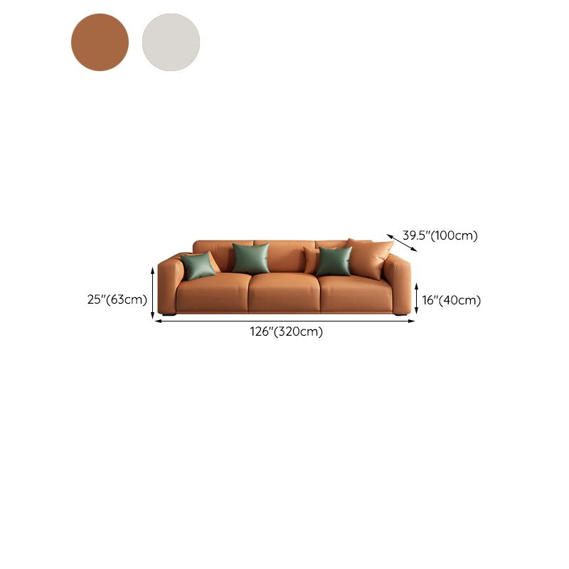 Modern Square Arm Standard Sofa Solid Wood Settee for Living Room