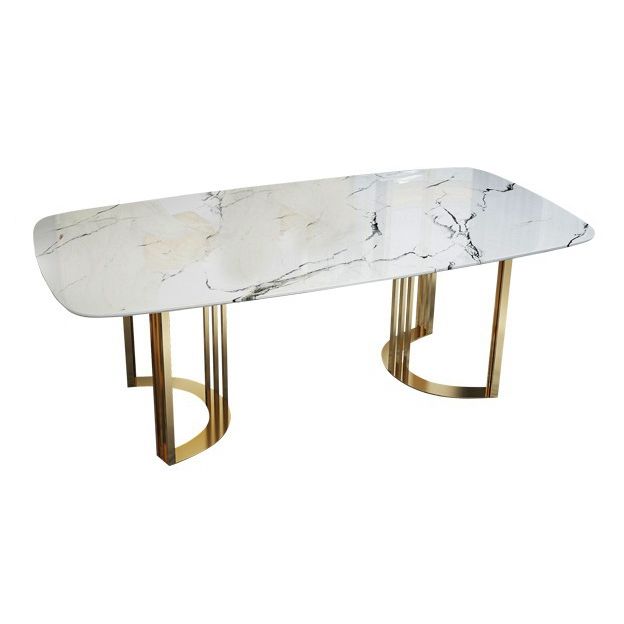 Traditional Luxury Dining Table Stainless Steel Dining Room Collection for Indoor