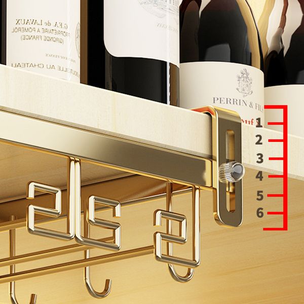 Metal Hanging Modern Wine Rack Wine Stemware Holder in Gold/White