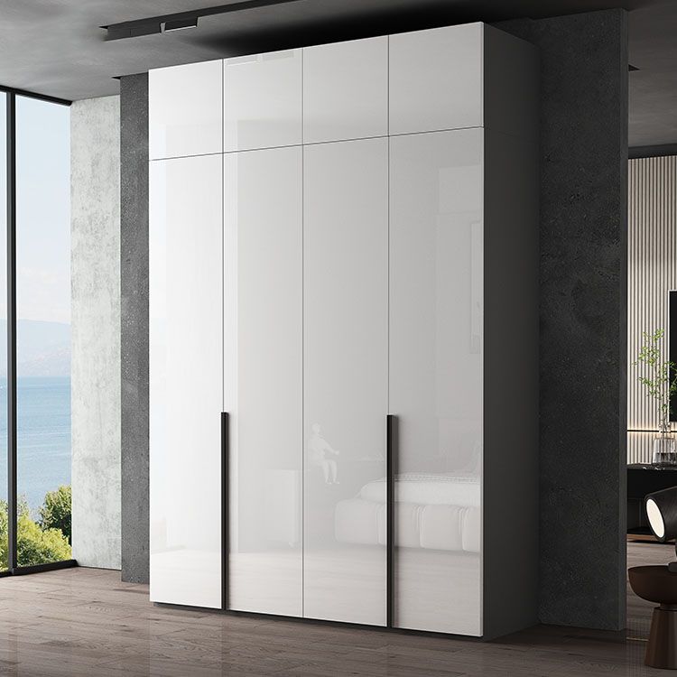 Contemporary Style Wood Wardrobe White Colour Soft Close Door Wardrobe Closet for Home