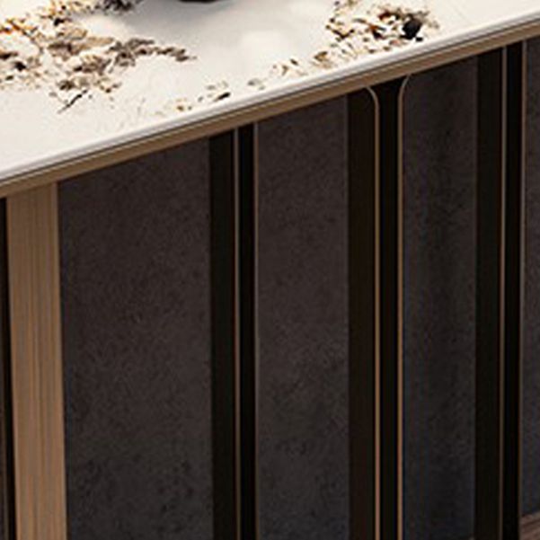 Stone Rectangle Console Table 1 Shelf 33.46" Tall End Table for Hall
