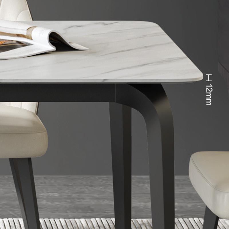 Stone Top Dining Table Traditional Luxury Dining Table with 4 Legs