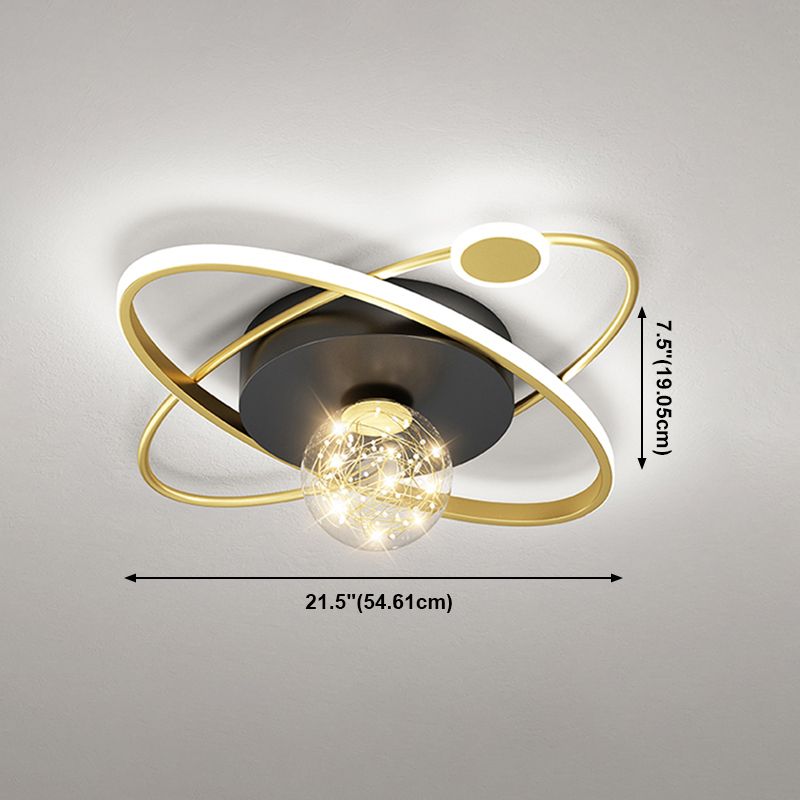 3 Lights Flush Mount Light Gypsophila Contemporary LED Ceiling Light for Bedroom