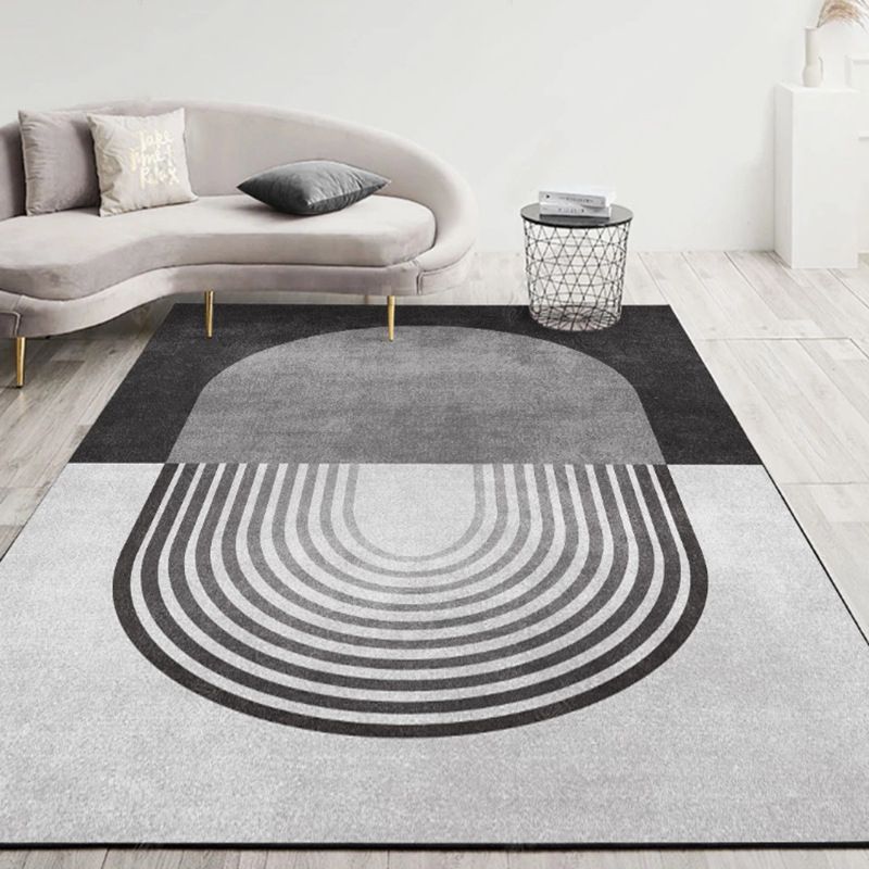 Trendy Color Block Luxury Carpet Polyester Area Rug Stain Resistant Area Carpet for Living Room