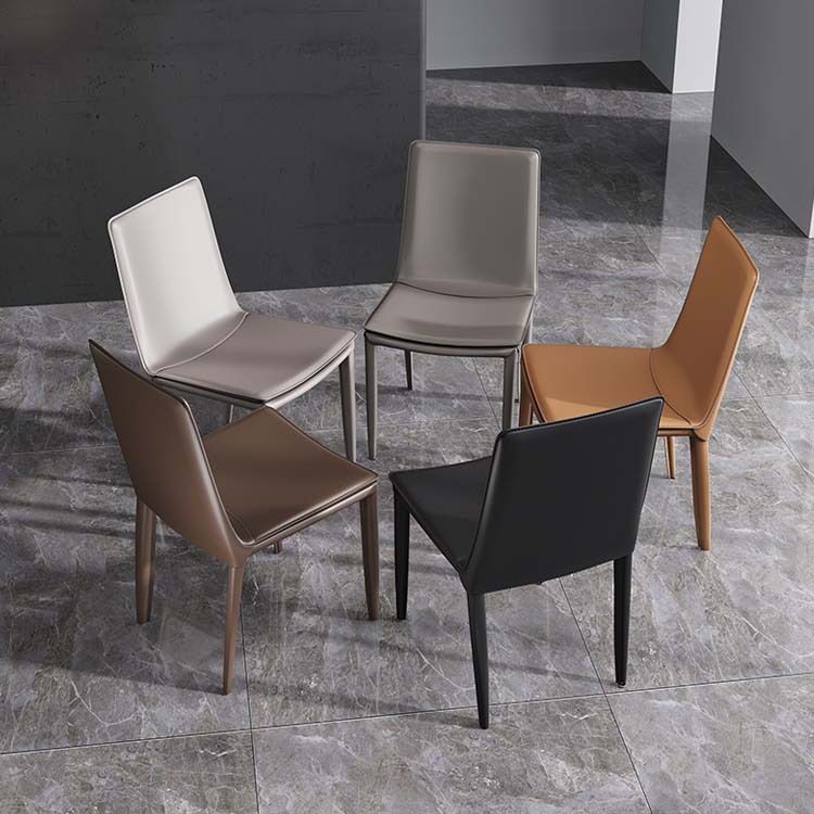Leather Contemporary Dining Side Chair Kitchen Parsons Dining Chair