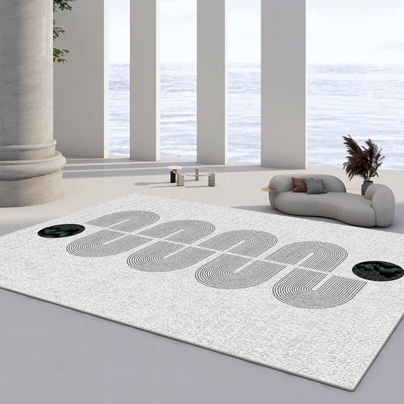 Contemporary Area Rug Contrast Panel Washable Carpet Polyester Stain Resistant Rug for Living Room