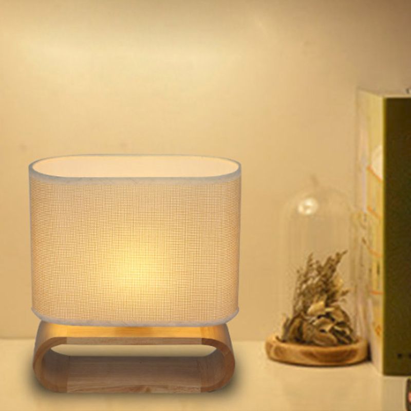 Madera de madera ovalada de noche Minimalismo Mesa de tela única Luz para niños dormitorio