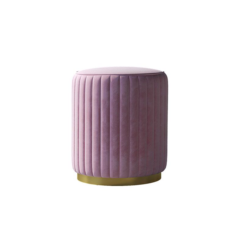 Solid Color Flannel Standard Stool Modern Style Simple Round Stool