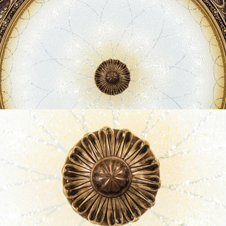 Bronze Resin Flush Ceiling Light Traditional 1-Head Dome Flush Mount Lamp with Glass Shade