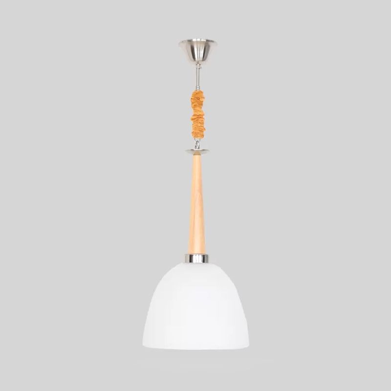 Plafon de plafond simple à 1 tête dôme pendant suspendu avec une teinte en verre prismatique blanche, 11,5 "/ 14" de largeur