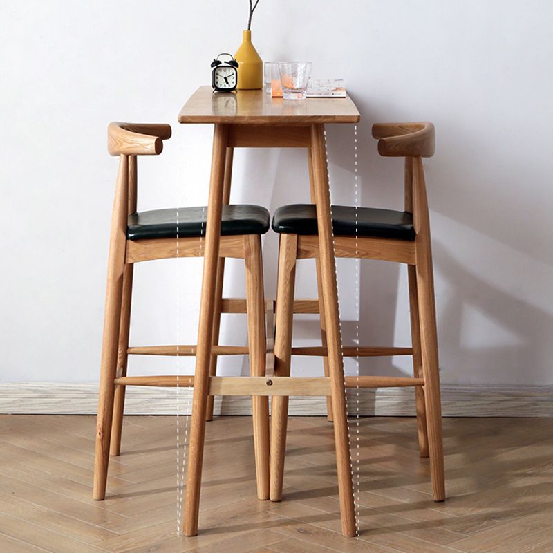 Contemporary Solid Wood Rectangle Bar Height Pub Table for Living Room