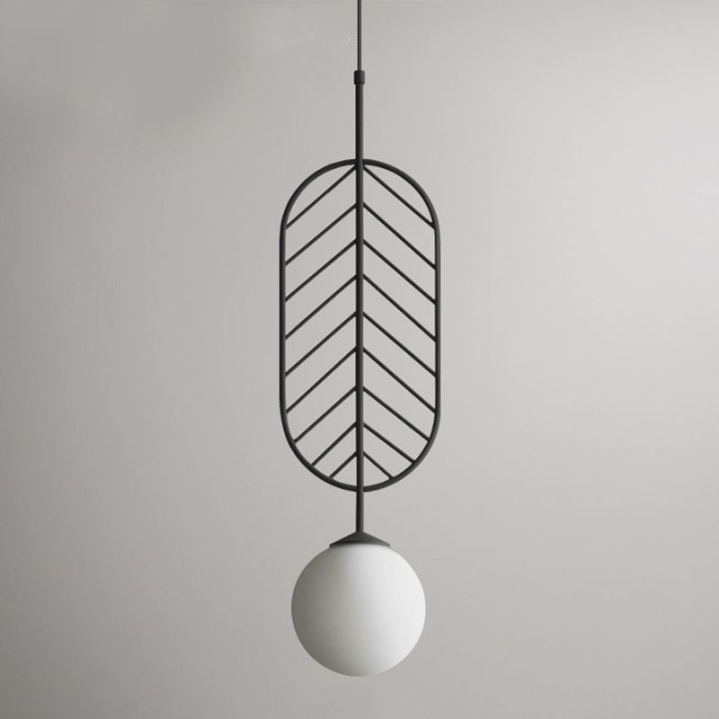 Créatif 1-Light Plafond pendentif feuille de verre clair lampe suspendue pour la salle à manger