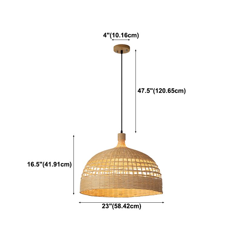 Schüsselform hängen hängende Beleuchtung moderner Stil Bambus 1 Licht Anhängerlampe für Teehaus