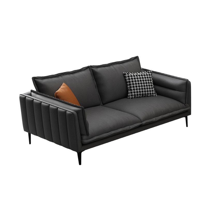 28.74 "H Moderne Kissen -Oberarm -Sofa mit Kissen zurück für Wohnzimmer, braun