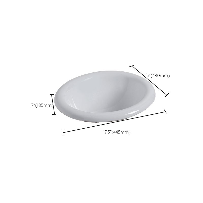 Modern Style Bathroom Sink Oval Porcelain Undermount Bathroom Sink