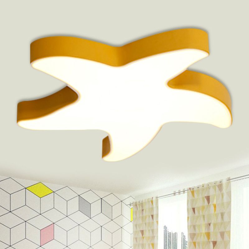 Macaron Loft Starfish Flush Mount Light Acrylic Candy Colored Ceiling Light