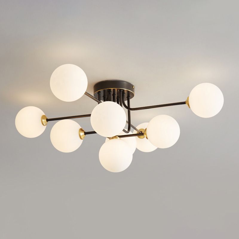 Glass Ball Shape Flush Ceiling Light Modern Style Multi Lights Flush Mount Lighting