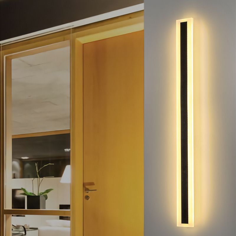 Lineare Form Metall Wandleuchte moderne 1 Lichtwandhalterung Beleuchtung in Schwarz