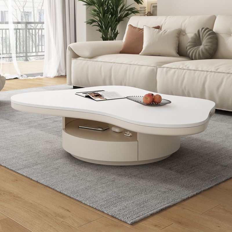 Slate Top Coffee Table Abstract Coffee Cocktail Table with Storage Drawers