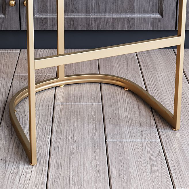 White Stone Bar Table Set 1/5 Pcs Gold Metal Base Bar Table and Stools